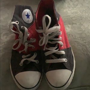 Converse black and red tennis shoes